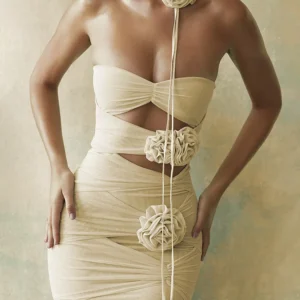 Robe Sexy sans Bretelles en Maille