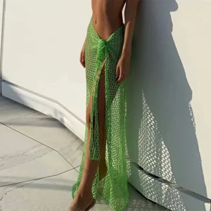 Robe de Plage Sexy en Crochet Transparent