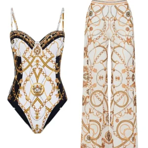 Maillot de Bain Une Pièce imprimé Vintage