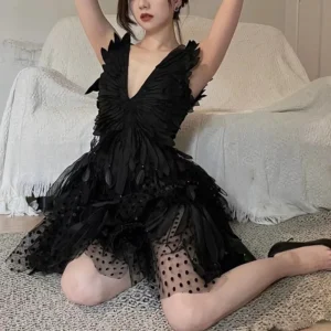 Robe Courte Sans Manches à pois.
